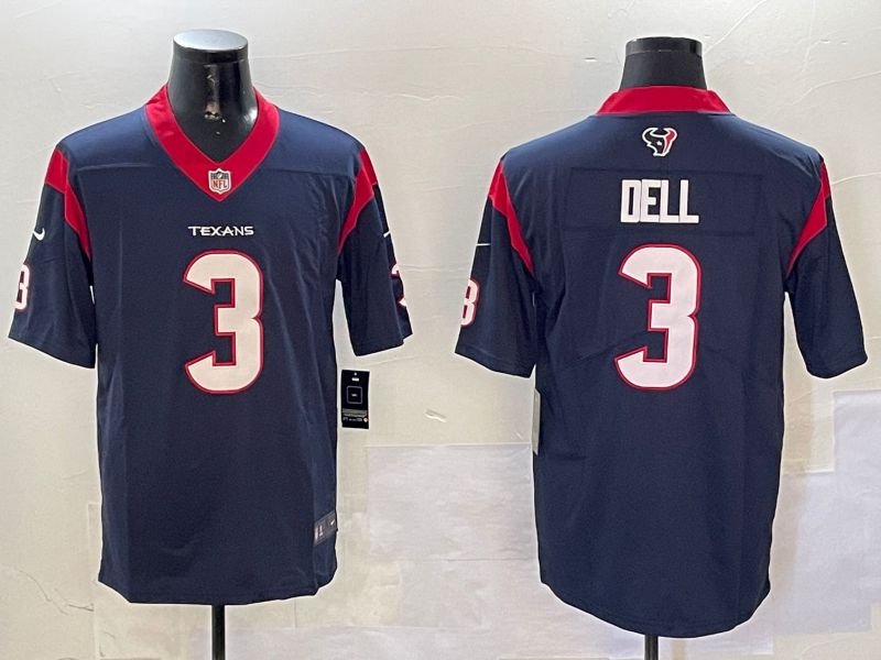 Men Houston Texans #3 Dell Blue Second generation 2024 Nike Limited NFL Jersey style 0108->indianapolis colts->NFL Jersey